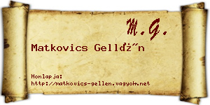 Matkovics Gellén névjegykártya